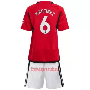 Camisolas Manchester United Martinez 6 Criança Equipamento Principal 23/24