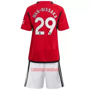 Camisolas Manchester United Wan-Bissaka 29 Criança Equipamento Principal 23/24