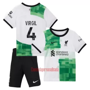 Camisolas Liverpool Virgil van Dijk 4 Criança Equipamento Alternativo 23/24