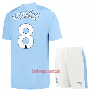 Camisolas Manchester City Mateo Kovacic 8 Criança Equipamento Principal 23/24 Camisolas Manchester City Mateo Kovacic 8 Criança Equipamento Principal 23/24