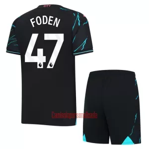 Camisolas Manchester City Phil Foden 47 Criança Equipamento Terceiro 23/24 Camisolas Manchester City Phil Foden 47 Criança Equipamento Terceiro 23/24