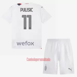 Camisolas AC Milan Christian Pulišić 11 Criança Equipamento Alternativo 23/24 Camisolas AC Milan Christian Pulišić 11 Criança Equipamento Alternativo 23/24