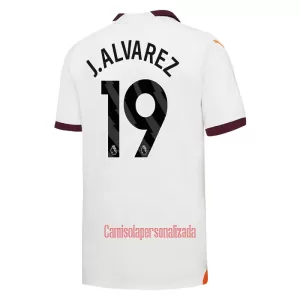 Camisolas Manchester City Julián Álvarez 19 Criança Equipamento Alternativo 23/24