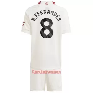 Camisolas Manchester United Bruno Fernandes 8 Criança Equipamento Terceiro 23/24