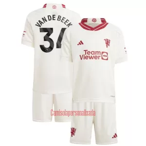 Camisolas Manchester United Donny Van de Beek 34 Criança Equipamento Terceiro 23/24 Camisolas Manchester United Donny Van de Beek 34 Criança Equipamento Terceiro 23/24
