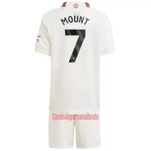 Camisolas Manchester United Mason Mount 7 Criança Equipamento Terceiro 23/24