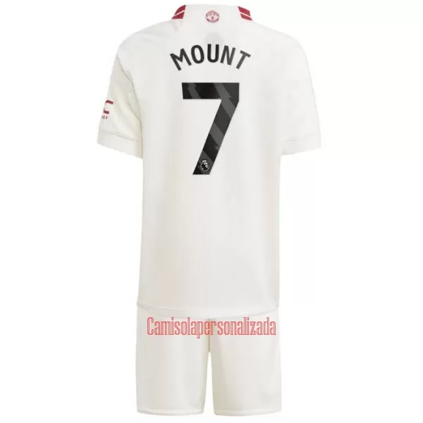 Camisolas Manchester United Mason Mount 7 Criança Equipamento Terceiro 23/24