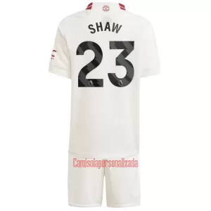 Camisolas Manchester United Shaw 23 Criança Equipamento Terceiro 23/24