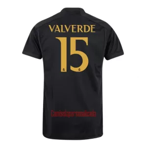 Camisolas Real Madrid Federico Valverde 15 Equipamento Terceiro 23/24 Camisolas Real Madrid Federico Valverde 15 Equipamento Terceiro 23/24