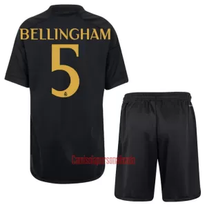 Camisolas Real Madrid Jude Bellingham 5 Criança Equipamento Terceiro 23/24 Camisolas Real Madrid Jude Bellingham 5 Criança Equipamento Terceiro 23/24