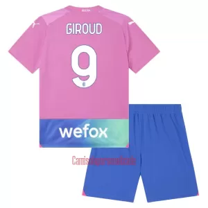 Camisolas AC Milan Olivier Giroud 9 Criança Equipamento Terceiro 23/24 Camisolas AC Milan Olivier Giroud 9 Criança Equipamento Terceiro 23/24
