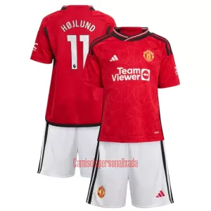 Camisolas Manchester United Rasmus Højlund 11 Criança Equipamento Principal 23/24 Camisolas Manchester United Rasmus Højlund 11 Criança Equipamento Principal 23/24