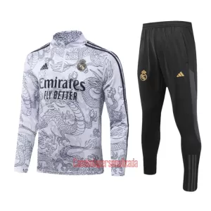 Real Madrid Conjunto de Moletom de Treino 23/24 Dragon Cinza Real Madrid Conjunto de Moletom de Treino 23/24 Dragon Cinza