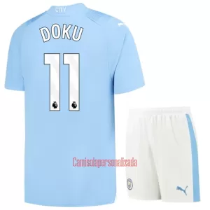 Camisolas Manchester City Jérémy Doku 11 Criança Equipamento Principal 23/24 Camisolas Manchester City Jérémy Doku 11 Criança Equipamento Principal 23/24