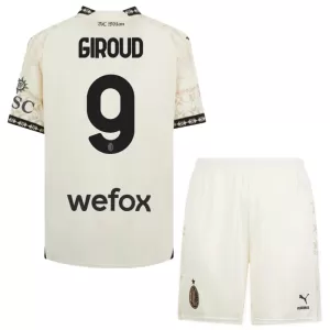 Camisolas AC Milan Olivier Giroud 9 Criança Equipamento 4ª 23/24 Branco Camisolas AC Milan Olivier Giroud 9 Criança Equipamento 4ª 23/24 Branco