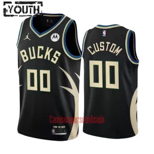 Camisolas Milwaukee Bucks Criança Statement Edition 23/24 Swingman Preto Camisolas Milwaukee Bucks Criança Statement Edition 23/24 Swingman Preto