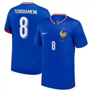 Camisolas França Aurélien Tchouaméni 8 Equipamento Principal Euro 2024 Camisolas França Aurélien Tchouaméni 8 Equipamento Principal Euro 2024