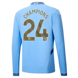 Camisolas Manchester City Champions 24 Equipamento Principal 24/25 Manga Comprida Camisolas Manchester City Champions 24 Equipamento Principal 24/25 Manga Comprida