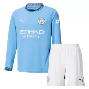 Camisolas Manchester City Criança Equipamento Principal 24/25 Manga Comprida Camisolas Manchester City Criança Equipamento Principal 24/25 Manga Comprida
