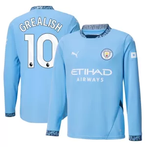 Camisolas Manchester City Jack Grealish 10 Equipamento Principal 24/25 Manga Comprida Camisolas Manchester City Jack Grealish 10 Equipamento Principal 24/25 Manga Comprida
