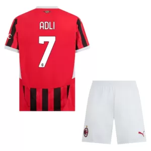 Camisolas AC Milan Adli 7 Criança Equipamento Principal 24/25 Camisolas AC Milan Adli 7 Criança Equipamento Principal 24/25