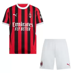 Camisolas AC Milan Criança Equipamento Principal 24/25 Camisolas AC Milan Criança Equipamento Principal 24/25