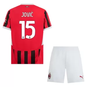 Camisolas AC Milan Jovic 15 Criança Equipamento Principal 24/25 Camisolas AC Milan Jovic 15 Criança Equipamento Principal 24/25