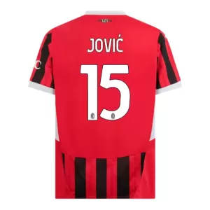 Camisolas AC Milan Jovic 15 Equipamento Principal 24/25 Camisolas AC Milan Jovic 15 Equipamento Principal 24/25