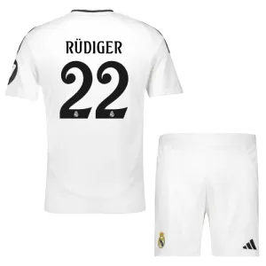 Camisolas Real Madrid Rudiger 22 Criança Equipamento Principal 24/25 Camisolas Real Madrid Rudiger 22 Criança Equipamento Principal 24/25