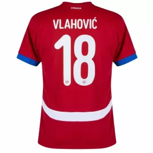 Camisolas Sérvia Vlahovic 18 Equipamento Principal Euro 2024