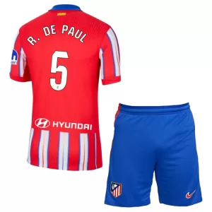 Camisolas Atlético Madrid Rodrigo de Paul 5 Criança Equipamento Principal 24/25 Camisolas Atlético Madrid Rodrigo de Paul 5 Criança Equipamento Principal 24/25