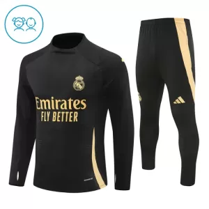 Real Madrid Conjunto de Moletom de Treino Criança 24/25 Preto Real Madrid Conjunto de Moletom de Treino Criança 24/25 Preto