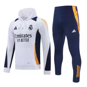 Real Madrid Capuz Conjunto de Moletom de Treino 24/25 Branco Real Madrid Capuz Conjunto de Moletom de Treino 24/25 Branco