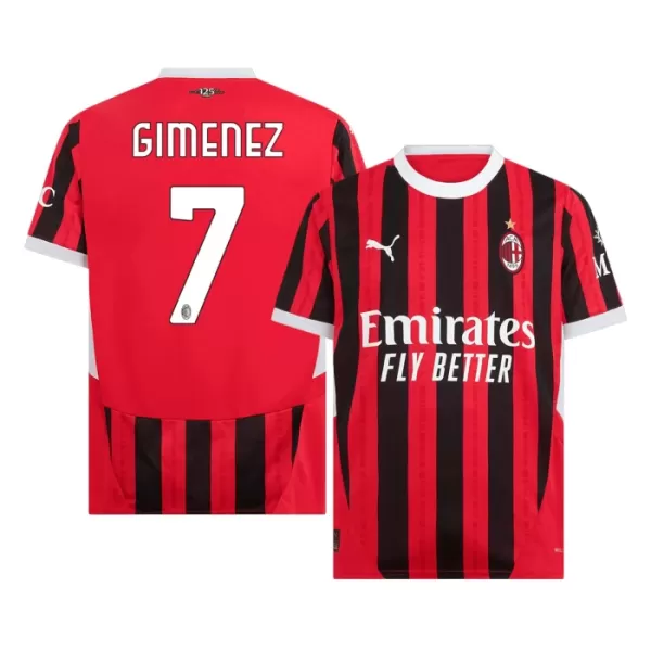 Camisolas AC Milan Santiago Gimenez 7 Equipamento Principal 24/25 Camisolas AC Milan Santiago Gimenez 7 Equipamento Principal 24/25