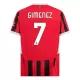 Camisolas AC Milan Santiago Gimenez 7 Equipamento Principal 24/25