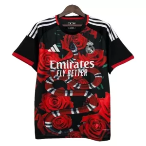 Camisolas Real Madrid x Rose 24/25 Vermelho Especial Camisolas Real Madrid x Rose 24/25 Vermelho Especial