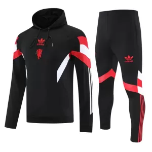 Manchester United Capuz Conjunto de Moletom de Treino 24/25 Preto