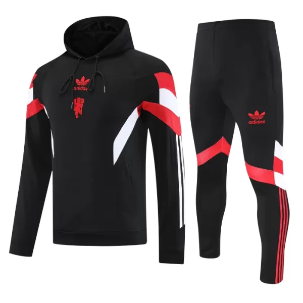 Manchester United Capuz Conjunto de Moletom de Treino 24/25 Preto Manchester United Capuz Conjunto de Moletom de Treino 24/25 Preto