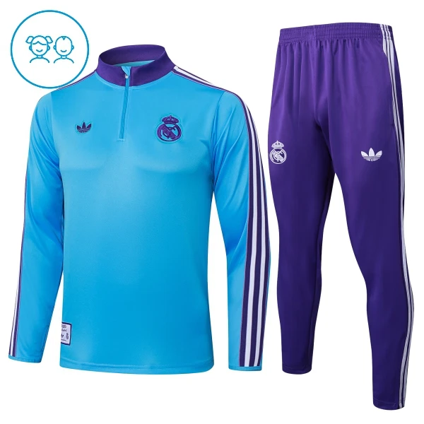Real Madrid Conjunto de Moletom de Treino Criança 25/26 Azul Real Madrid Conjunto de Moletom de Treino Criança 25/26 Azul