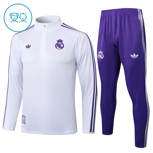 Real Madrid Conjunto de Moletom de Treino Criança 25/26 Branco