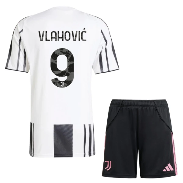 Camisolas Juventus Vlahovic 9 Criança Equipamento Principal 25/26 Camisolas Juventus Vlahovic 9 Criança Equipamento Principal 25/26