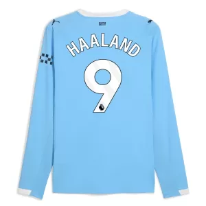 Camisolas Manchester City Erling Haaland 9 Equipamento Principal 25/26 Manga Comprida Camisolas Manchester City Erling Haaland 9 Equipamento Principal 25/26 Manga Comprida