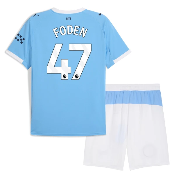Camisolas Manchester City Phil Foden 47 Criança Equipamento Principal 25/26