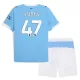 Camisolas Manchester City Phil Foden 47 Criança Equipamento Principal 25/26