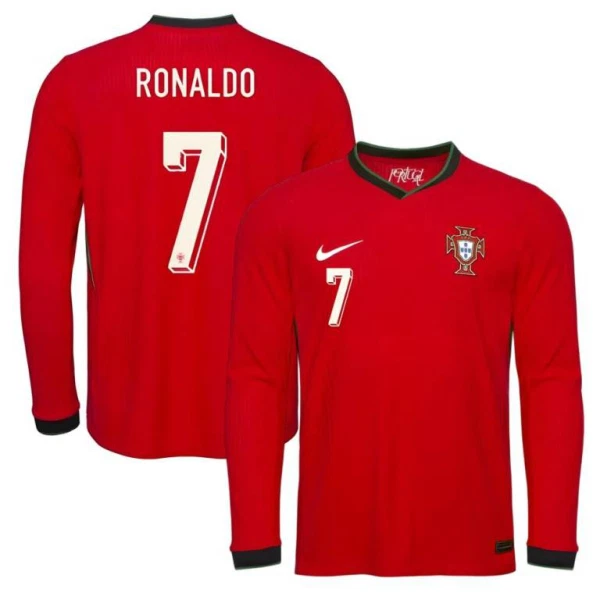 Camisolas Portugal Cristiano Ronaldo 7 Equipamento Principal 2025 Manga Comprida Camisolas Portugal Cristiano Ronaldo 7 Equipamento Principal 2025 Manga Comprida