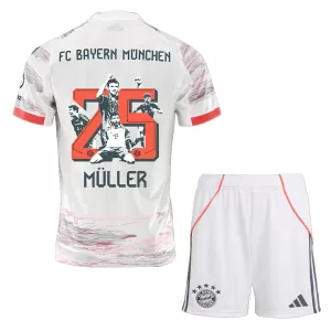 Camisolas FC Bayern de Munique Thomas Müller 25 Criança Equipamento Alternativo 25/26 Especial