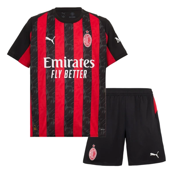 Camisolas AC Milan Criança Equipamento Principal 25/26 Camisolas AC Milan Criança Equipamento Principal 25/26
