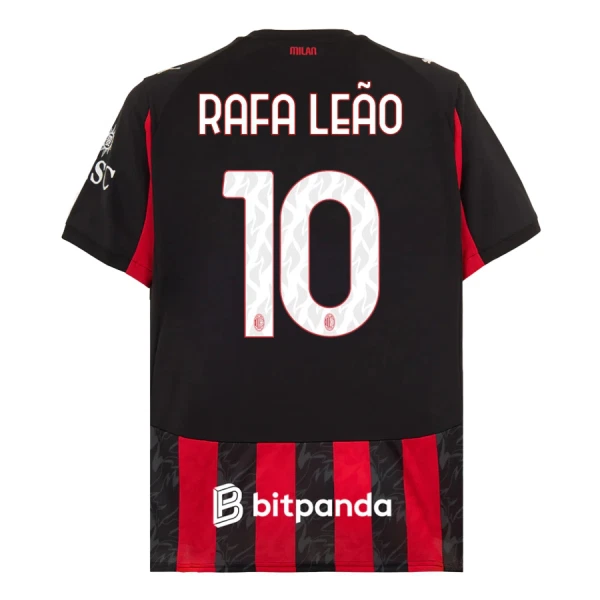 Camisolas AC Milan Rafael Leão 10 Equipamento Principal 25/26 Camisolas AC Milan Rafael Leão 10 Equipamento Principal 25/26