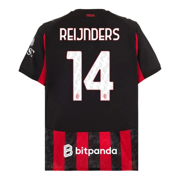 Camisolas AC Milan Reijnders 14 Equipamento Principal 25/26 Camisolas AC Milan Reijnders 14 Equipamento Principal 25/26