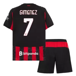 Camisolas AC Milan Santiago Gimenez 7 Criança Equipamento Principal 25/26